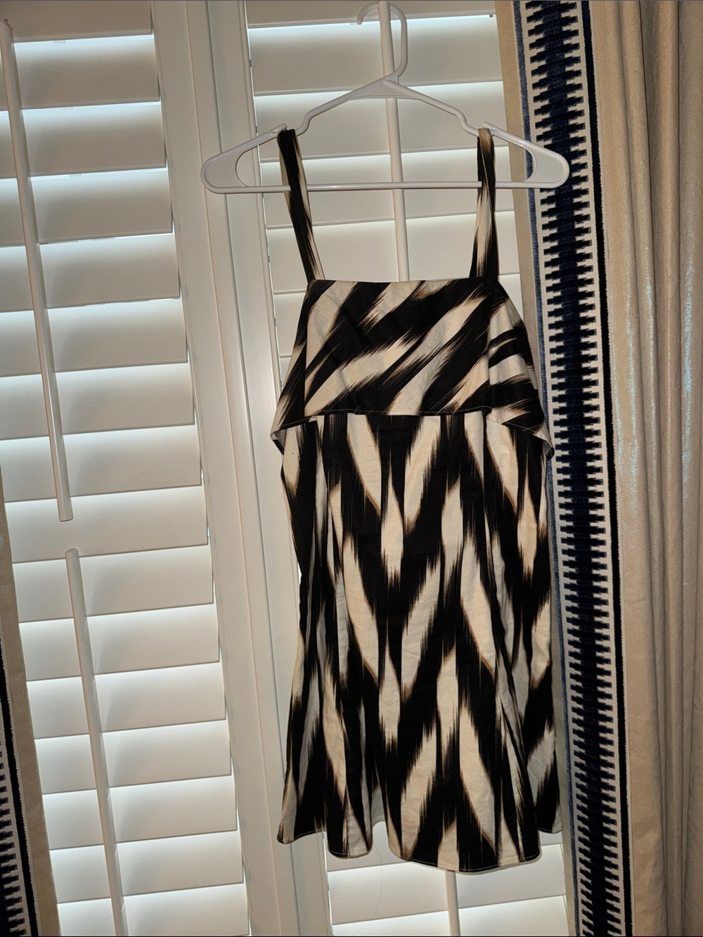 Banana Republic Black and White Spaghetti-Strap Ruffle Mini Dress